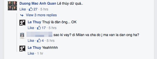 Chân dài tự nhận mình là đàn ông khi trả lời bình luận của Dương Mạc Anh Quân.