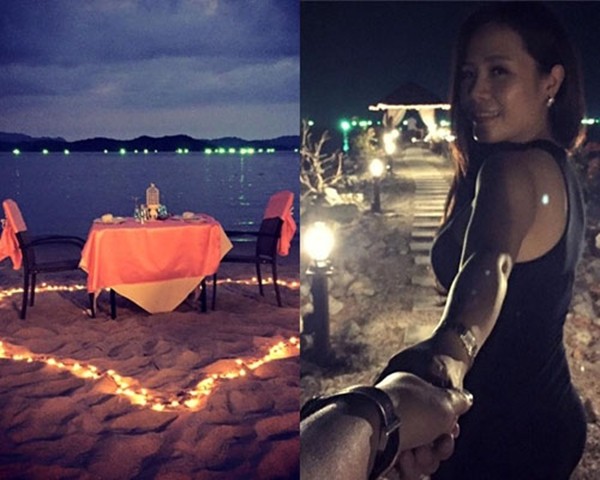 MC Phan Anh từng thực hiện một buổi tối bên bờ biển với ánh nến nhân dịp Valentine.