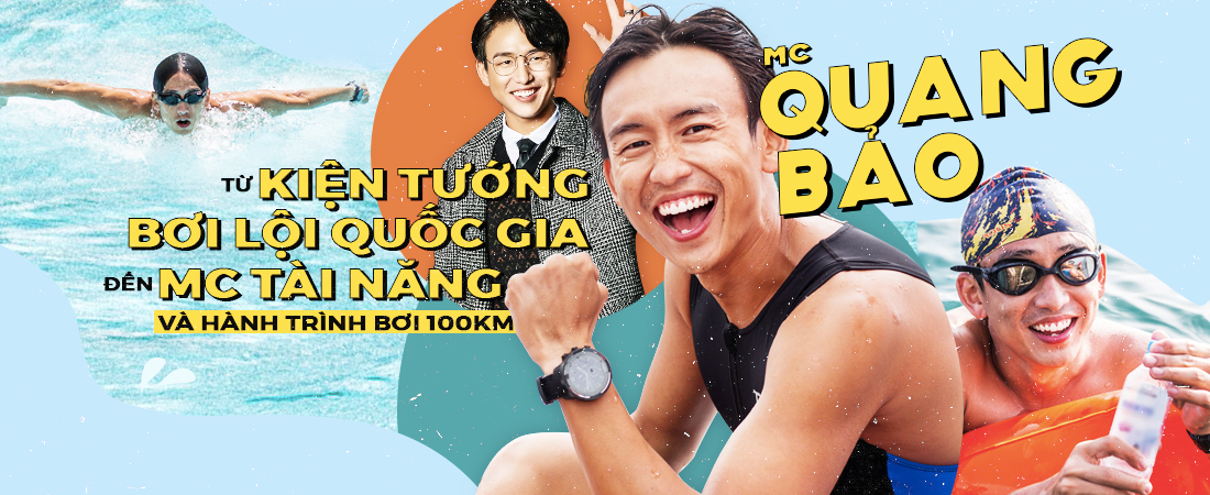 MC Quang Bảo - Từ kiện tướng bơi lội quốc gia đến MC tài năng và hành trình bơi 100km