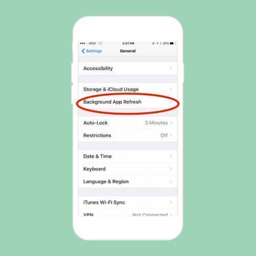 Chọn tiếp Background App Refresh