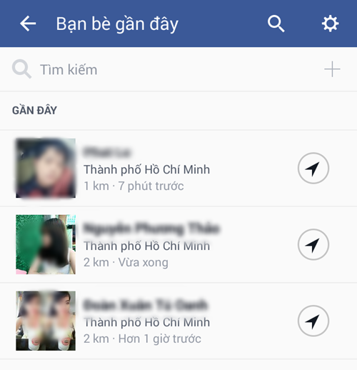 Nearby Friends chỉ hiển thị thông tin của những ai đồng ý cho chia sẻ địa điểm và là bạn của bạn trên Facebook.