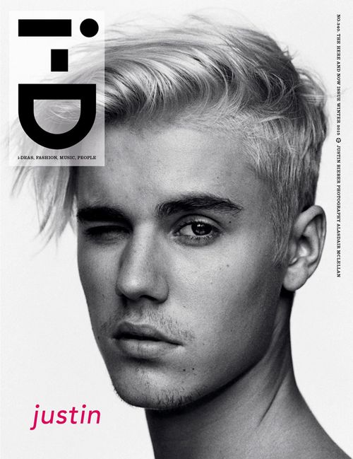 Tạp chí i-D số phát hành tháng 11/2015 giới thiệu ngôi sao trang bìa là Justin Bieber - ca sĩ có album mới Purpose phát hành hôm 13/11 (theo giờ địa phương). Ảnh bìa là gương mặt “hoàng tử nhạc pop” với mái tóc mới rẽ lệch, để râu ria, trưởng thành hơn với những đĩa nhạc trước đó.
