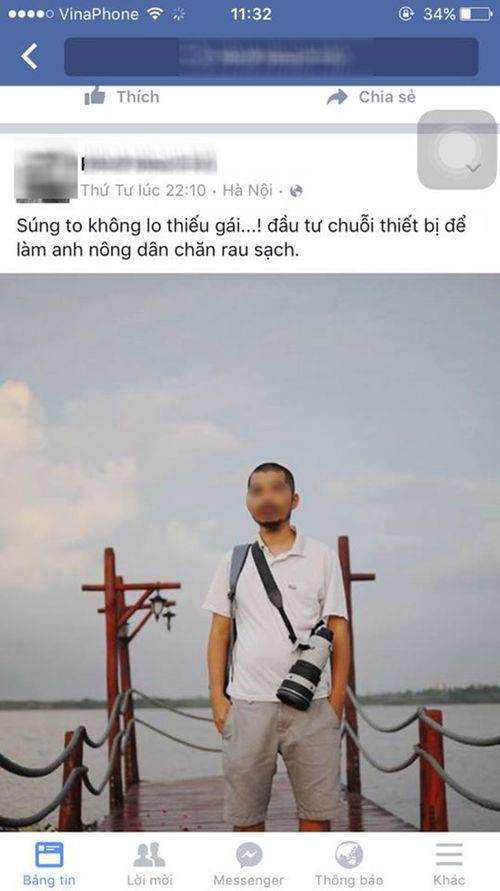 Trên trang cá nhân của mình, ông bố này cũng từng post những bài viết sử dụng những ngôn từ không mấy hay ho nói về việc "chăn rau".
