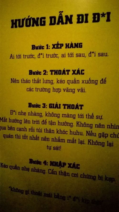 Đến đi vệ sinh cũng phải hướng dẫn.