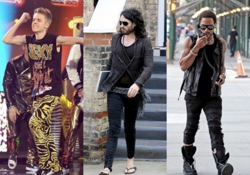 Các Sao nam nổi tiếng trên thế giới cũng lựa chọn leggings cho phong cách dạo phố hay sẵn sàng mang chúng lên sân khấu trình diễn.