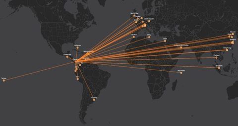 Mối liên hệ giữa các bên với công ty luật Mossack Fonseca ở Panama trong các hoạt động tài chính phi pháp vừa bị rò rỉ. Đồ họa: Irishtimes.