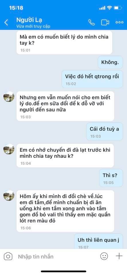 Đoạn hội thoại giữa 2 nhân vật chính. (Ảnh: Tân An)
