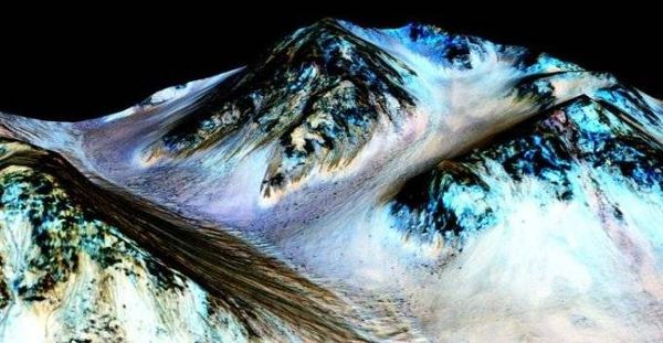 Những dòng chảy trên sao Hỏa chụp bởi tàu thăm dò vũ trụ Reconnaissance Orbiter, có khả năng một ngày nào đó chúng ta còn được uống nước trên sao Hỏa.