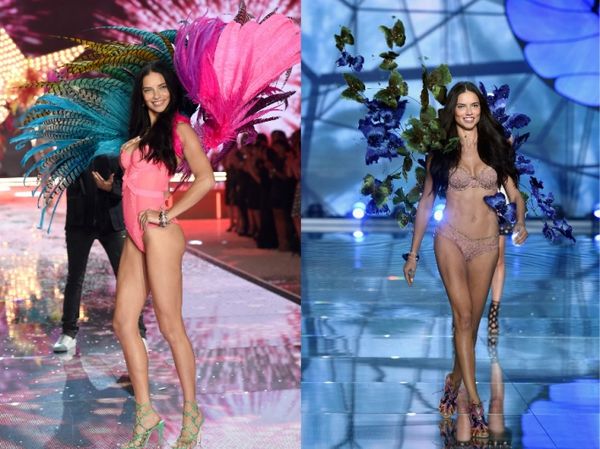 hân dài kì cựu Adriana Lima gợi cảm và cuốn hút tuyệt đối với nội y baby cùng đôi cánh lông vũ sặc sỡ sắc màu. Với diện mạo này, người đẹp Brazil dễ làm người ta liên tưởng tới những nữ vũ công trên các quán rượu hay vũ trường.