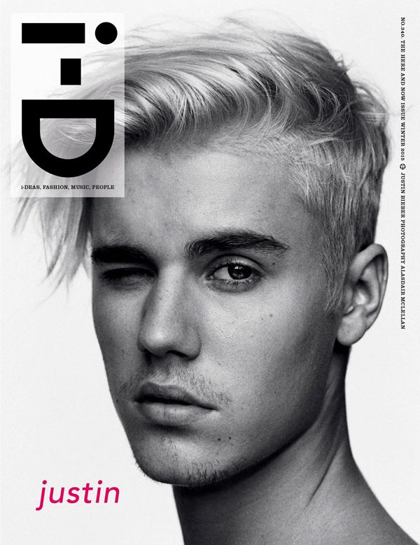 Tạp chí i-D số phát hành tháng 11/2015 giới thiệu ngôi sao trang bìa là Justin Bieber - ca sĩ có album mới Purpose phát hành hôm 13/11 (theo giờ địa phương). Ảnh bìa là gương mặt “hoàng tử nhạc pop” với mái tóc mới rẽ lệch, để râu ria, trưởng thành hơn với những đĩa nhạc trước đó.