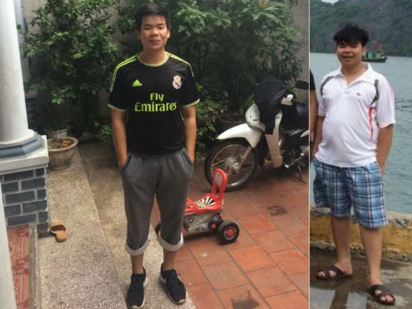 Sỹ Anh từng nặng 106 kg (ảnh phải). Sau 5 tháng, anh giảm được 30 kg và duy trì việc tập luyện để có vóc dáng như ý (ảnh trái).