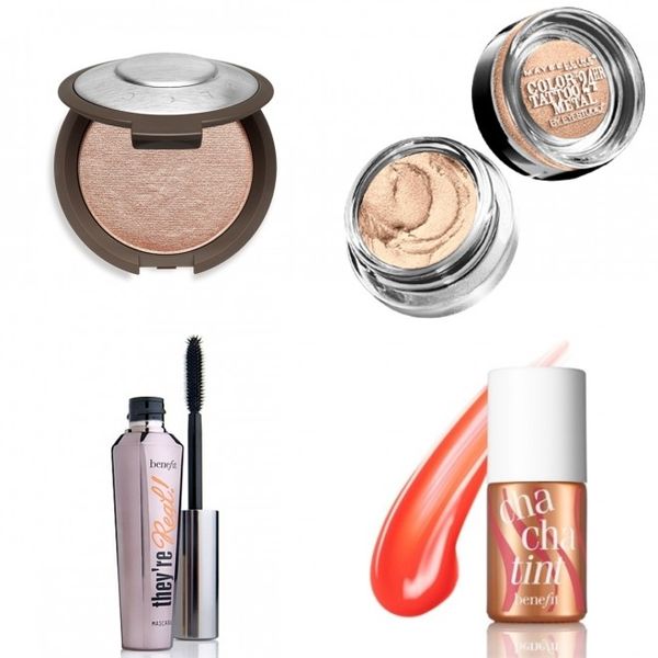 Các sản phẩm gợi ý: Phấn tạo khối sáng Becca Shimmering Skin Perfector Pressed Topaz cho khuôn mặt rạng rỡ tuyệt đối, giá 700k. Màu mắt Maybelline Eye Studio Tatto chứa hạt nhũ li ti, bám lâu tới 24h, giá siêu “hạt dẻ” 115k. Mascara nổi tiếng làm cong và dày mi, không cần dùng bấm mi Benefit They’re Real với giá tầm 554k. Son môi Cha Cha Tint giá 800k sẽ khiến bạn hài lòng với màu cam đào siêu tươi tắn.