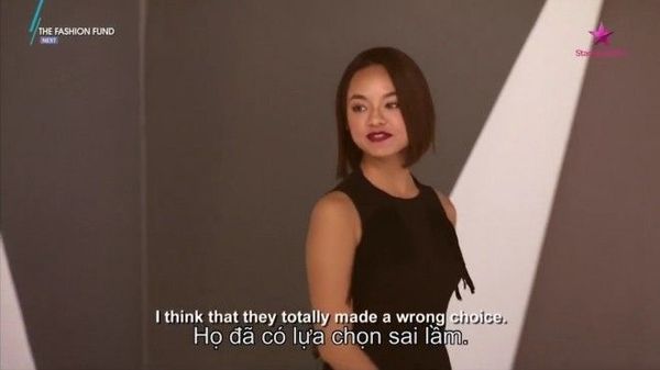 Cô nàng không phục BGK về quyết định này.