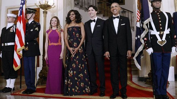 Tối ngày 10/3/2016, Thủ tướng trẻ tuổi của Canada Justin Trudeau đã dự buổi quốc yến tổ chức tại Nhà Trắng cùng phu nhân. Buổi tiệc lần này ngoài những khách mời