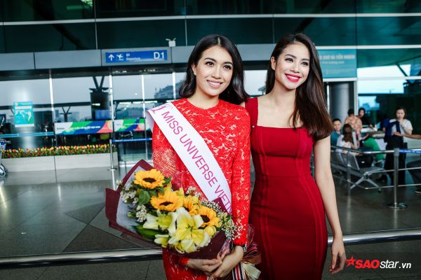 Phạm Hương rạng rỡ tiễn Lệ Hằng lên đường tham dự Miss Universe