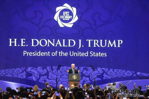 Tổng thống Donald Trump có những chia sẻ về sự phát triển kinh tế ở Châu Á và mong muốn hợp tác sâu rộng hơn với khu vực này. Ảnh: Vietnamnet.