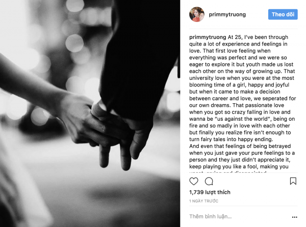Giữa lùm xùm nghi vấn, Phan Thành gọi Primmy Trương là ‘Em yêu’, gián tiếp khẳng định mối quan hệ Giữa lùm xùm nghi vấn, Phan Thành gọi Primmy Trương là ‘Em yêu’, gián tiếp khẳng định mối quan hệ