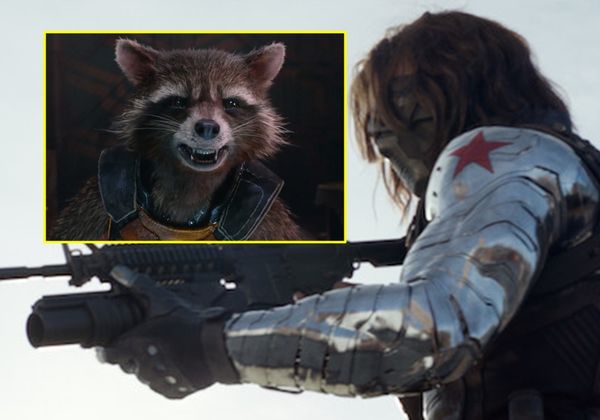 Rocket dường như 'nghiện' cánh tay người máy của Bucky Barnes.