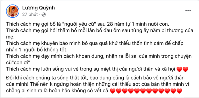  Giữa lúc bạn trai mới bị tố có quá khứ ăn chơi, Quỳnh Lương đăng đàn ẩn ý chuyện bao dung Ảnh 3