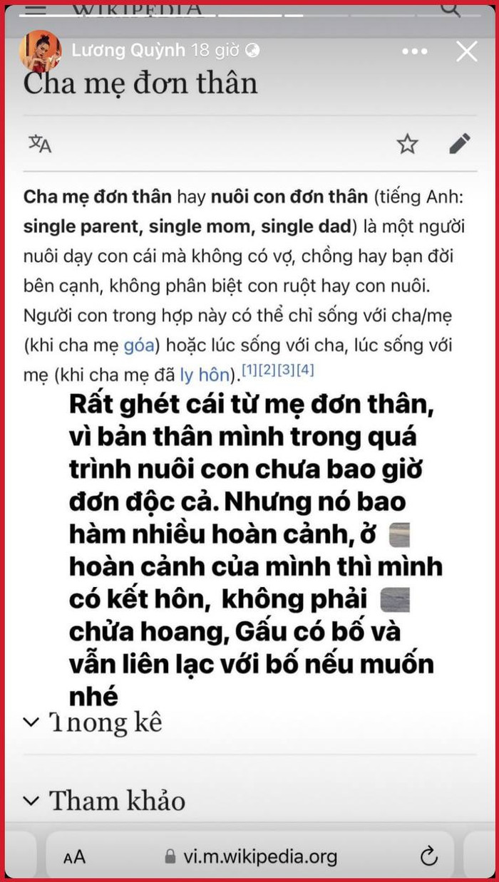  Quỳnh Lương: 'Tôi rất ghét cái từ mẹ đơn thân, con tôi có bố và vẫn liên lạc với bố nếu muốn' Ảnh 1