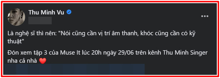  Thu Minh bất ngờ đăng ảnh có mặt Trấn Thành, chia sẻ: 'Khóc cũng cần có kỹ thuật' Ảnh 2